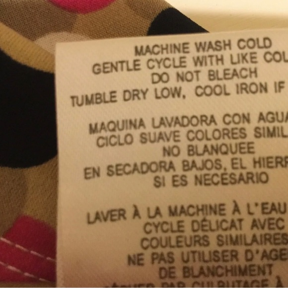 Ellen Tracy Blouse Size Small Pink Brown Ivory Polka Dot - Picture 12 of 12